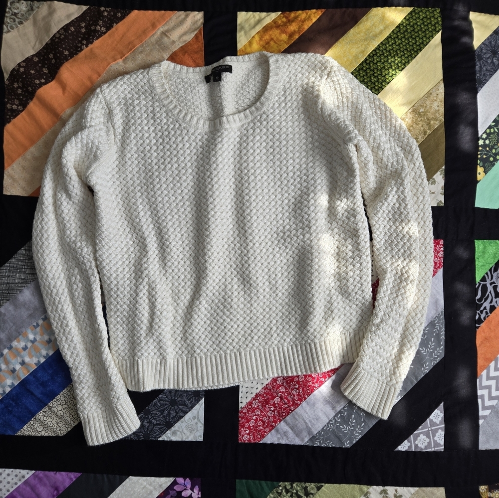 Banana Republic Sweater Basketweave Knit Shiny Unique
